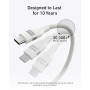 Anker Cable USB C a USB C Trenzado Reciclado de 240 W, Cable de Carga Rápida con Cargador de Tipo C para iPhone 16/16 Pro/16