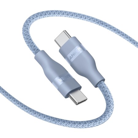 Anker Cable USB C a USB C Trenzado Reciclado de 240 W, Cable de Carga Rápida con Cargador de Tipo C para iPhone 16/16 Pro/16