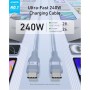 Anker Cable USB C a USB C Trenzado Reciclado de 240 W, Cable de Carga Rápida con Cargador de Tipo C para iPhone 16/16 Pro/16