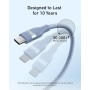 Anker Cable USB C a USB C Trenzado Reciclado de 240 W, Cable de Carga Rápida con Cargador de Tipo C para iPhone 16/16 Pro/16