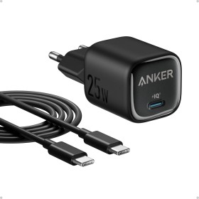 Anker Cargador USB C de 25 W Bloque, Compacto, Admite Carga Rápida PPS para Galaxy S24/Z Fold/Z Flip/Tab, iPhone (Cable USB C de