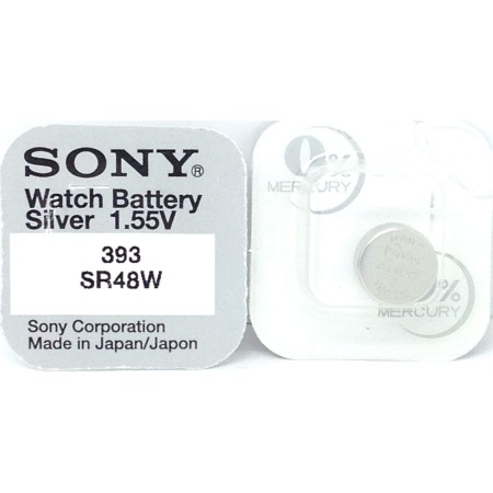 Sony SR48WN-PB - Pila 393 blister sin mercurio para audífonos, cámaras, relojes y videocámaras (1.55 V, 160mAh)