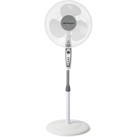 Orbegozo SF 0147 Standing Fan 50 W 3 Ventilation Speeds Oscillating Height Adjustable Quiet Safety Grille Blade Size 40 cm White