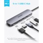 Anker Hub USB C (5 en 1), HDMI 4K@30Hz con Entrega de Potencia máxima de 100 W, Puertos de Datos USB-C y USB-A a 5 Gbps,