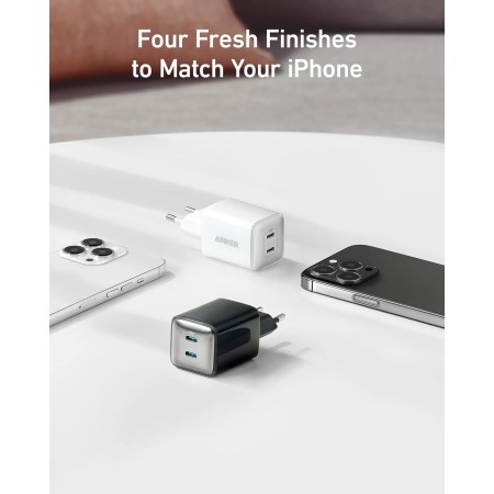 Anker Cargador iPhone Carga Rapida 521 (Nano Pro), Cargador USB C Compacto de 40 W PIQ 3.0 con Puerto Dual (no Plegable) para