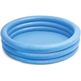 Intex 59416NP Crystal Blue Three Ring Inflatable Paddling Pool, Redondo, Multicolor, 2 - 7 años 1.14m x 25cm