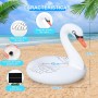 DeeprBling Cisne Hinchable Piscina con Luces Solar que Cambian de Color, Flotador Cisne Gigante para Adulto, Cisne Inflable