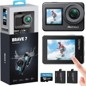 AKASO Brave 7 Cámara Deportiva 4K con Tarjeta de Memoria microSDXC de 64GB