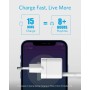Anker Cargador iPhone Carga Rapida PowerPort III-Fuente de alimentación USB-C (20W, Carga rápida, Compatible con iPhone 15/14