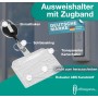Juego de 4 portatarjetas con clip de plástico rígido, llavero extensible de plástico rígido, portatarjetas de identificación