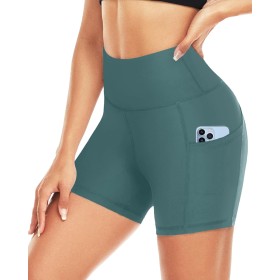 Pantalones Cortos Deportivos para Mujer, Pantalon Corto Ciclismo Gym Running Yoga Gym Fitness para Mujer con Bolsillos Mallas