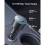 Anker Cargador de Coche USB-C, Cargador de Coche Rápido Tipo-C Ultracompacto 3 Puertos 167,5 W Máxi. para MacBook Pro/Air,
