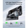 Anker Cargador de Coche USB-C, Cargador de Coche Rápido Tipo-C Ultracompacto 3 Puertos 167,5 W Máxi. para MacBook Pro/Air,