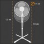 gridinlux® | HOMELY FRESH 450 Standing Fan | 40W | 3 Blades of 40 cm Diameter | Oscillating | Cooler 3 Speeds | Height