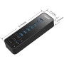 Hub USB 10 Puertos, Anker, con 7 Puertos de Hub USB 3.0, 60W, 3 Puertos de Carga rápida PowerIQ para iPhone, iPad, Samsung,