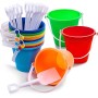 Sloosh 12 Juegos de Cubos de Arena con Palas para Niños Cubos de Playa Juguetes Regalos para Fiestas Juego de Cubos de Plástico