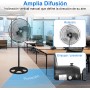 Artebeads Standing Fans Powerful 18 Inch 80 W 3 Speeds Oscillating Fan with Stable Base Height Adjustable (58-90 cm) Removable