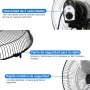 Artebeads Standing Fans Powerful 18 Inch 80 W 3 Speeds Oscillating Fan with Stable Base Height Adjustable (58-90 cm) Removable