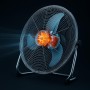 MAXELLPOWER INDUSTRIAL FLOOR FAN TABLE TOP 150W 3 SPEEDS GRILL BLADES METAL 20" QUALITY (INDUSTRIAL FLOOR FAN 150W)