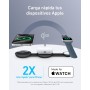 Anker MagGo Cargador Inalámbrico iPhone Estación de Carga Inalámbrica 3 en 1 Compatible con MagSafe Qi2 15W, Base de Carga