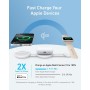 Anker MagGo Cargador Inalámbrico iPhone Estación de Carga Inalámbrica 3 en 1 Compatible con MagSafe Qi2 15W, Base de Carga