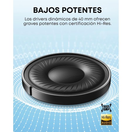 Soundcore Q20i Cascos Inalámbricos Bluetooth con Cancelación de Ruido Activa Híbrida by Anker, Reproducción ANC 40 Horas, Hi-Res