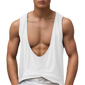 Rrongwn Camiseta de tirantes para hombre, sin mangas, cuello en V, camiseta de verano, tiempo libre, playas de arena sueltas