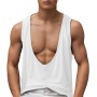 Rrongwn Camiseta de tirantes para hombre, sin mangas, cuello en V, camiseta de verano, tiempo libre, playas de arena sueltas