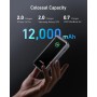 ANKER Prime Power Bank, cargador portátil de 2 puertos de 12.000 mAh con salida de 130 W, pantalla digital inteligente,