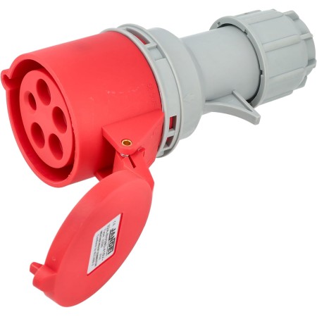 Jandei - Enchufe Base Conector de Potencia, Toma industrial 4P+E 6H 240-415 Vac IP44 (Hembra Aéreo 32A)