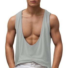 Rrongwn Camiseta de tirantes para hombre, sin mangas, cuello en V, camiseta de verano, tiempo libre, playas de arena sueltas