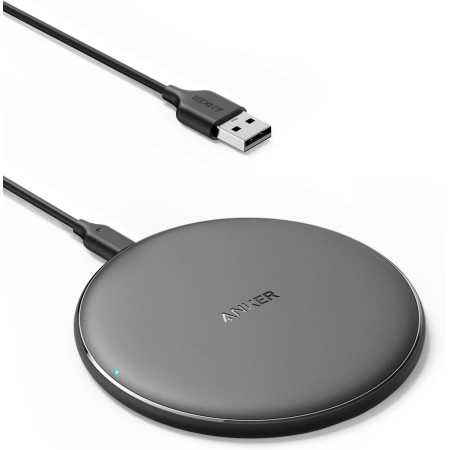 Anker 313 Cargador inalámbrico Pad, Qi Certificado 10W MAX para iPhone Serie 14 & 13, SE 2020, 12, AirPods Pro 2 (Adaptador de