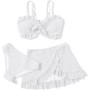 Arshiner Conjunto de Bikini de 3 Piezas con Tirantes y Adornos de Volantes para Niñas Bañador de Playa de Verano Top+Rocks