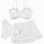 Arshiner Conjunto de Bikini de 3 Piezas con Tirantes y Adornos de Volantes para Niñas Bañador de Playa de Verano Top+Rocks