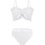 Arshiner Conjunto de Bikini de 3 Piezas con Tirantes y Adornos de Volantes para Niñas Bañador de Playa de Verano Top+Rocks