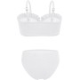 Arshiner Conjunto de Bikini de 3 Piezas con Tirantes y Adornos de Volantes para Niñas Bañador de Playa de Verano Top+Rocks