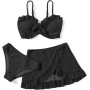Arshiner Conjunto de Bikini de 3 Piezas con Tirantes y Adornos de Volantes para Niñas Bañador de Playa de Verano Top+Rocks