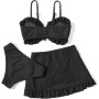 Arshiner Conjunto de Bikini de 3 Piezas con Tirantes y Adornos de Volantes para Niñas Bañador de Playa de Verano Top+Rocks