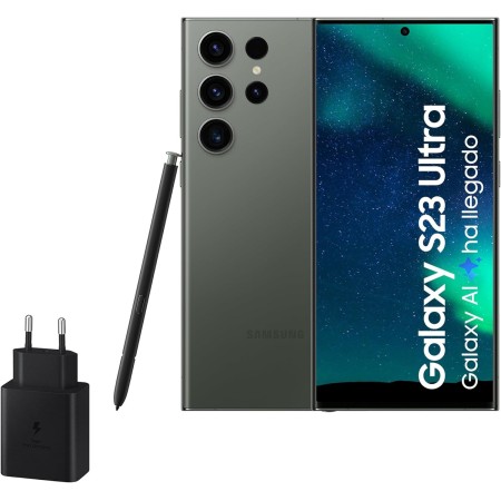 Samsung Galaxy S23 Ultra, 256GB + Cargador de 45W - Smartphone Android con IA, Teléfono Móvil Desbloqueado, Color Verde (Versión