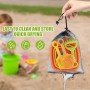 Gosknor 7 Uds Juego Juguetes de Playa para Niños 3 a 5 Años, 2 Cubos Plegables con 4 Palas Juguetes de Arena y Bolsa Malla para