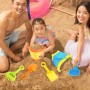 Gosknor 7 Uds Juego Juguetes de Playa para Niños 3 a 5 Años, 2 Cubos Plegables con 4 Palas Juguetes de Arena y Bolsa Malla para