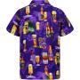 Generisch 2025 - Camisa casual de manga corta para hombre con estampado de solapas sueltas con botones estilo floral de arena de