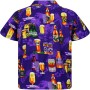 Generisch 2025 - Camisa casual de manga corta para hombre con estampado de solapas sueltas con botones estilo floral de arena de