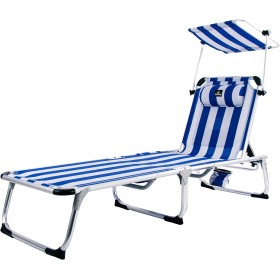 CREVICOSTA QUALITY MARK MARCAS DE CALIDAD - Arena 1004 - Tumbona de Playa con TOLDO, Plegable y reclinable. 4 Posiciones