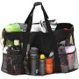 Gobesty Bolsa de playa extra grande, 70 x 45 x 18 cm, bolsa de malla para juguetes de arena, plegable, de arena, juguetes, agua,