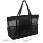 Gobesty Bolsa de playa extra grande, 70 x 45 x 18 cm, bolsa de malla para juguetes de arena, plegable, de arena, juguetes, agua,
