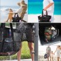Gobesty Bolsa de playa extra grande, 70 x 45 x 18 cm, bolsa de malla para juguetes de arena, plegable, de arena, juguetes, agua,