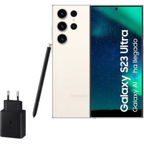 Samsung Galaxy S23 Ultra, 256GB + Cargador de 45W - Smartphone Android con IA, Teléfono Móvil Desbloqueado, Color Beige (Versión
