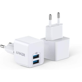 Anker PowerPort Mini Dual Cargador de pared 2 Pack de cargador USB extremadamente compacto de 2,5 A de potencia para iPhone