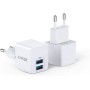Anker PowerPort Mini Dual Cargador de pared 2 Pack de cargador USB extremadamente compacto de 2,5 A de potencia para iPhone